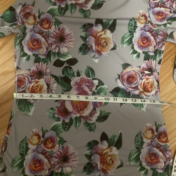 Zara Floral Midi Dress Women’s L Bodycon form fitting stretch Fairy goth grunge - Picture 8 of 11